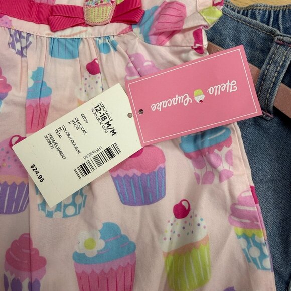 Gymboree Girl's Cupcake Matching Set size 12-18 Months Shirt and Jeans Outfit - Picture 4 of 13